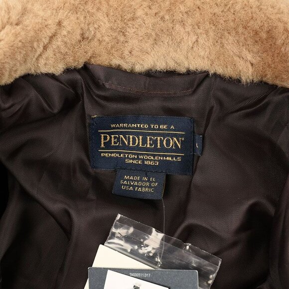 Pendleton Mens Solstice Canyon Brownsville Wool Blend Shearling Collar Coat XL - Picture 4 of 4